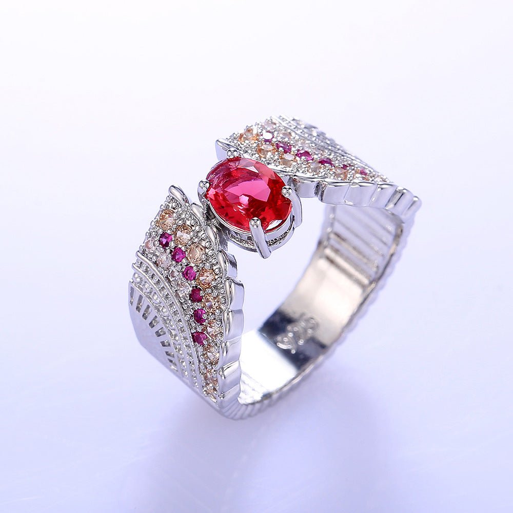 Fashion inlaid zircon ladies ring - IVOIRART.COM