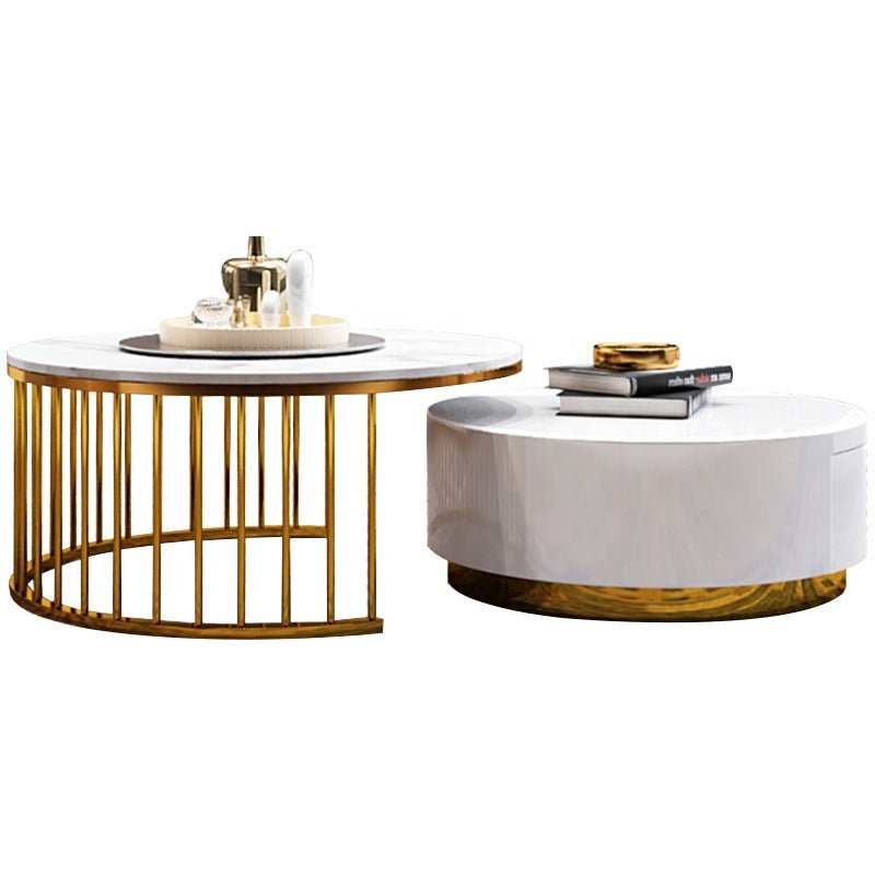 Fashion Net Red Marble Round Coffee Table - IVOIRART.COM