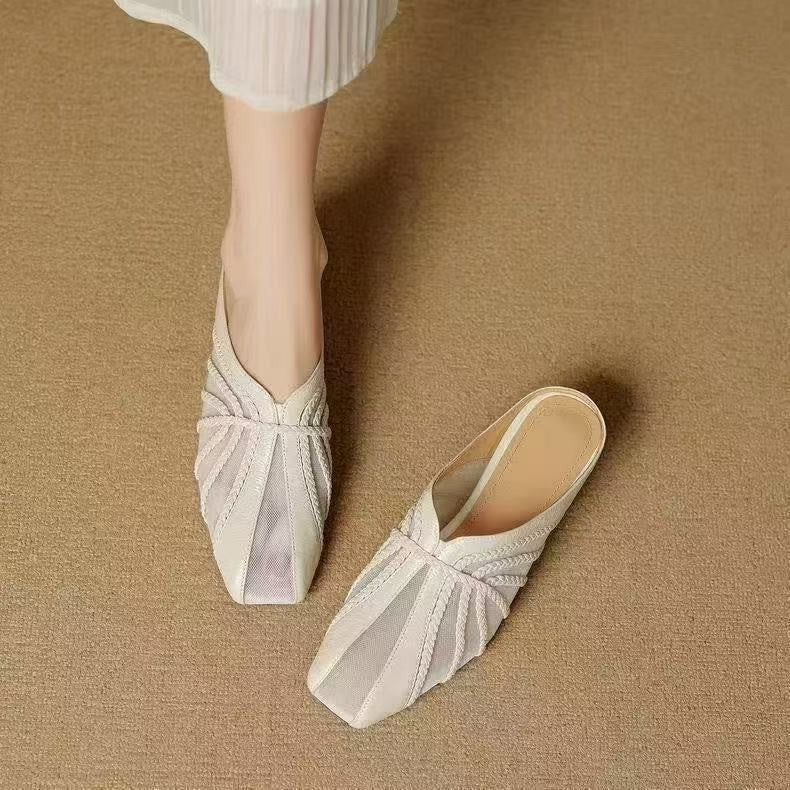 Fashionable Breathable Closed-toe Half-slipper For Women - IVOIRART.COM