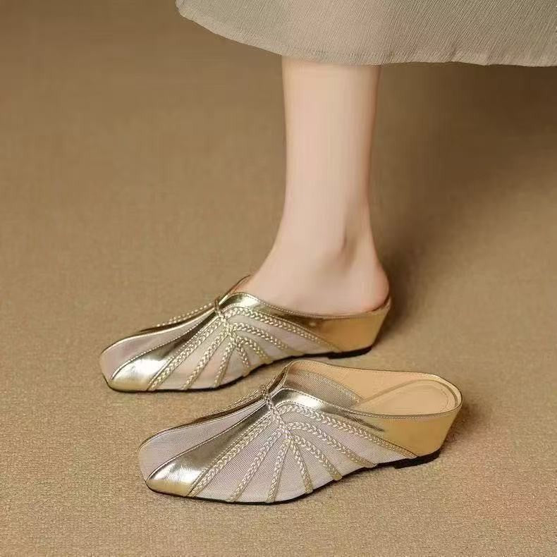 Fashionable Breathable Closed-toe Half-slipper For Women - IVOIRART.COM