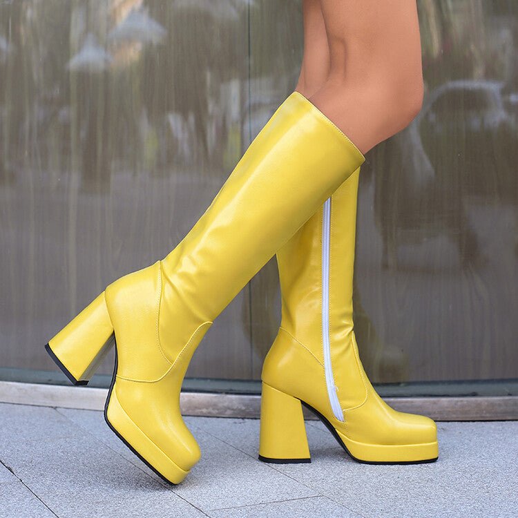 Fashionable High Heel Platform Tall Boots For Women Plus Size - IVOIRART.COM