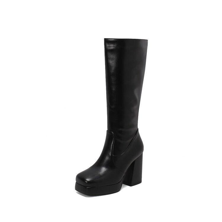 Fashionable High Heel Platform Tall Boots For Women Plus Size - IVOIRART.COM
