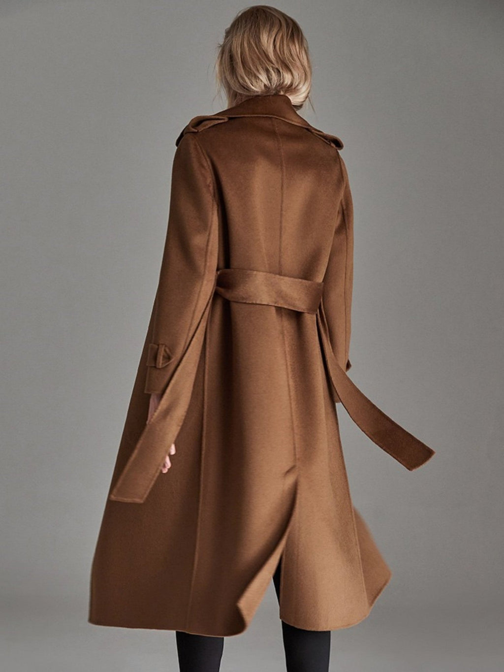Fashionable Long Knee Length Woolen Jacket - IVOIRART.COM