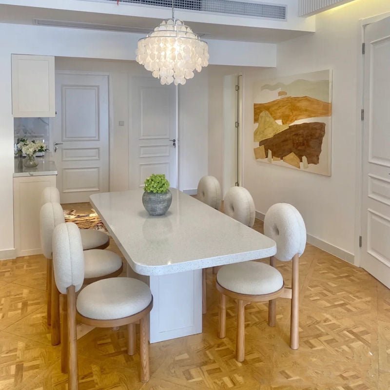 Fauteuil en Polaire Berbère pour Salle à Manger, Design Nordique, Fauteuil à Accoudoirs, Chaise de Bureau et de Maquillage - IVOIRART.COM