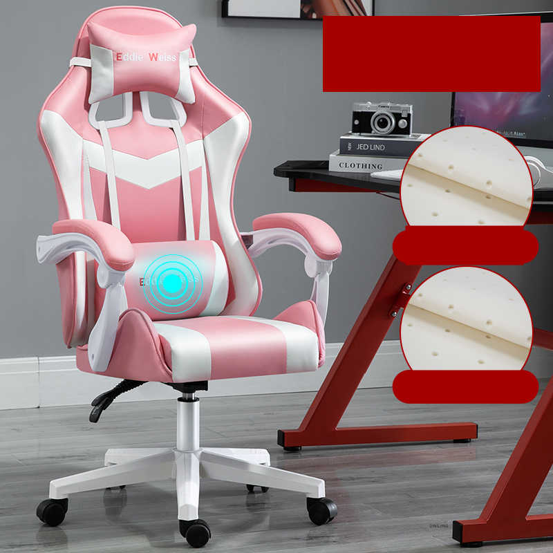 Fauteuil informatique de bureau ergonomique pour gaming avec cuir artificiel et massage USB - IVOIRART.COM