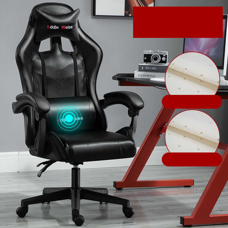 Fauteuil informatique de bureau ergonomique pour gaming avec cuir artificiel et massage USB - IVOIRART.COM