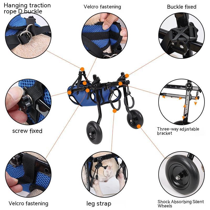 Fauteuil roulant pour chien handicapé, scooter de mobilité pour animal bleu - IVOIRART.COM