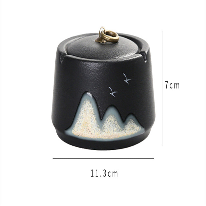 Cendrier en céramique Yuanshan de style japonais pour maison, salon et bureau