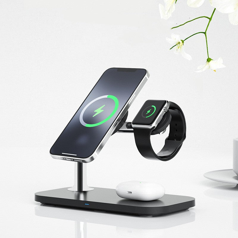 Chargeur sans fil magnétique 3-en-1 alliant rapidité et design moderne élégant