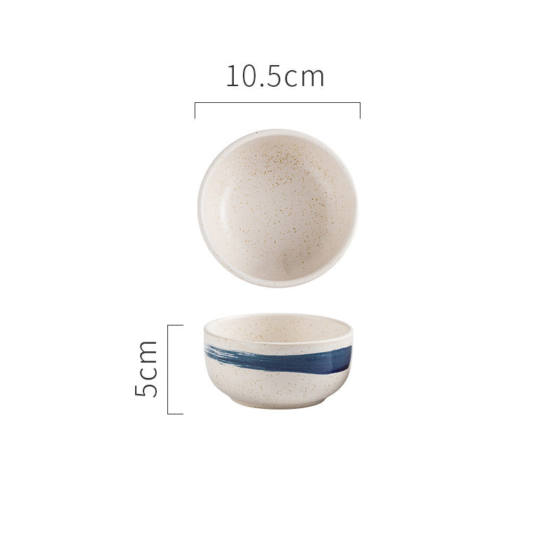 Japanese Bowl 4.5 Rice Bowl Ceramic  Small  Rice Bowl Soup Restaurant Spoon Plate Tableware Set