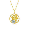 Collier Zodiac Chinois Bœuf Argent 925 Plaqué Or Moissanite 1ct D VVS1