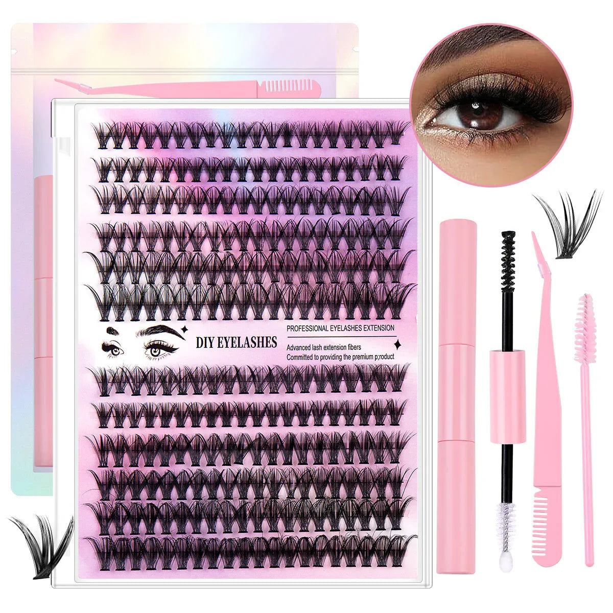 12 Rangées de 30D Plus 40D Groupes de 240 Cils Segmentés - IVOIRART.COM