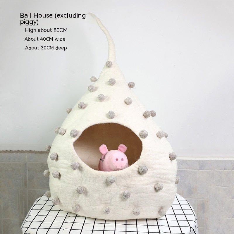 Felt Cat House Cat New Pet Wool Felt Pet Toy - IVOIRART.COM