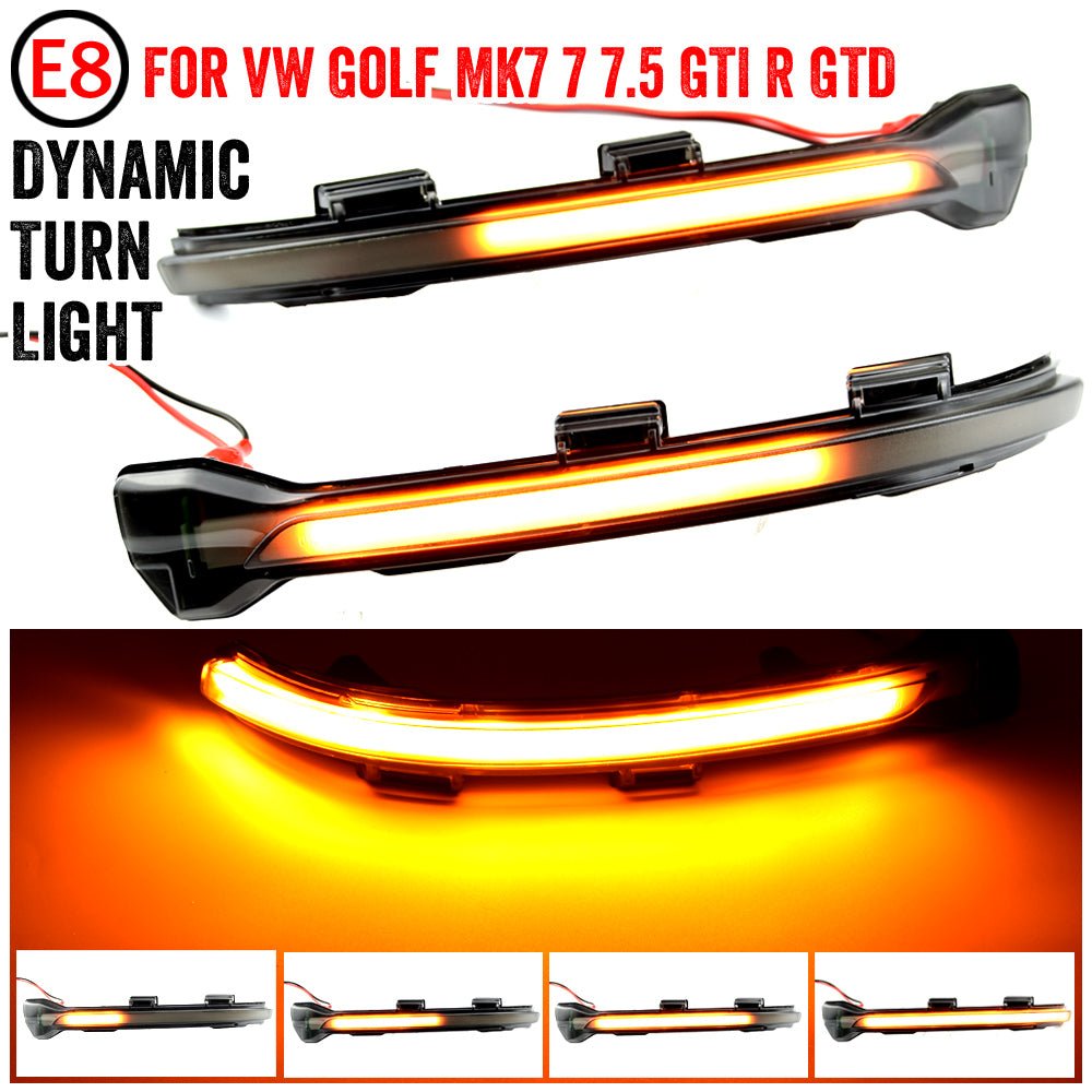 Feu de clignotant à balayage pour rétroviseur de voiture compatible Volkswagen Mk7 GTI (paire) - IVOIRART.COM