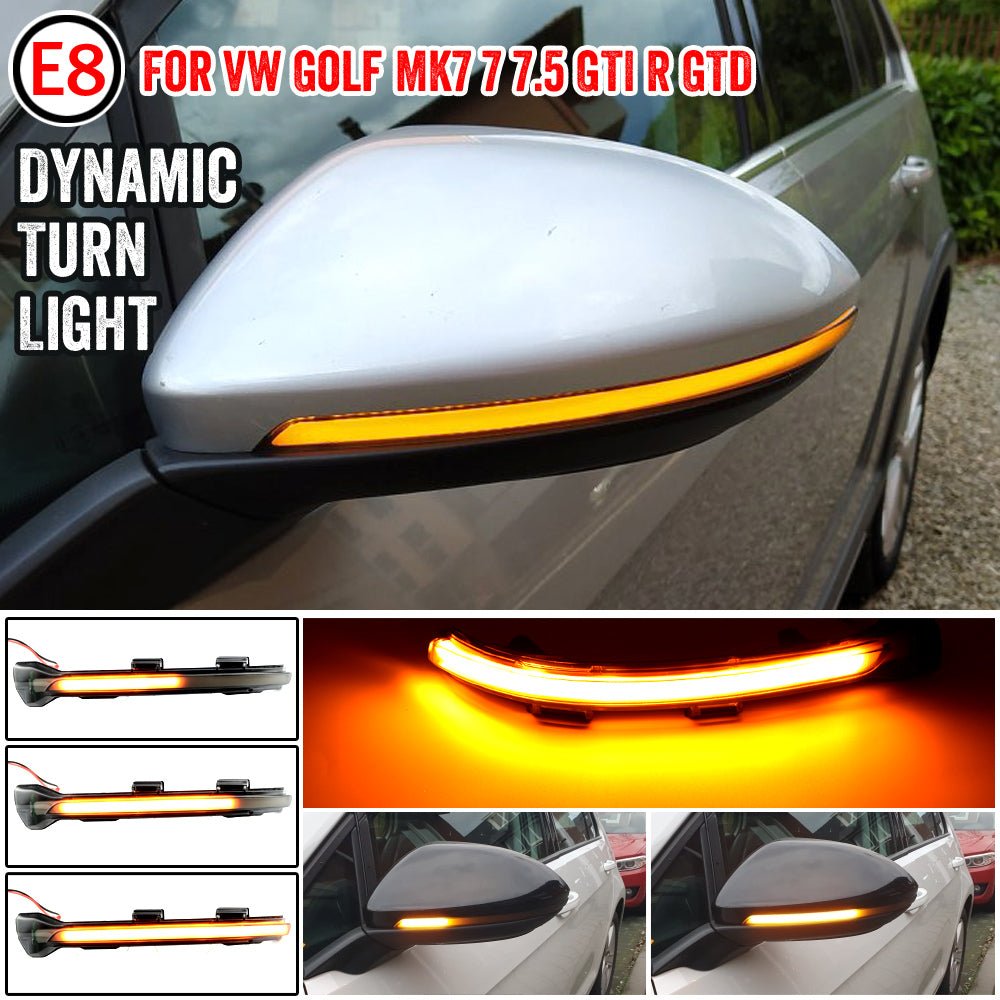 Feu de clignotant à balayage pour rétroviseur de voiture compatible Volkswagen Mk7 GTI (paire) - IVOIRART.COM
