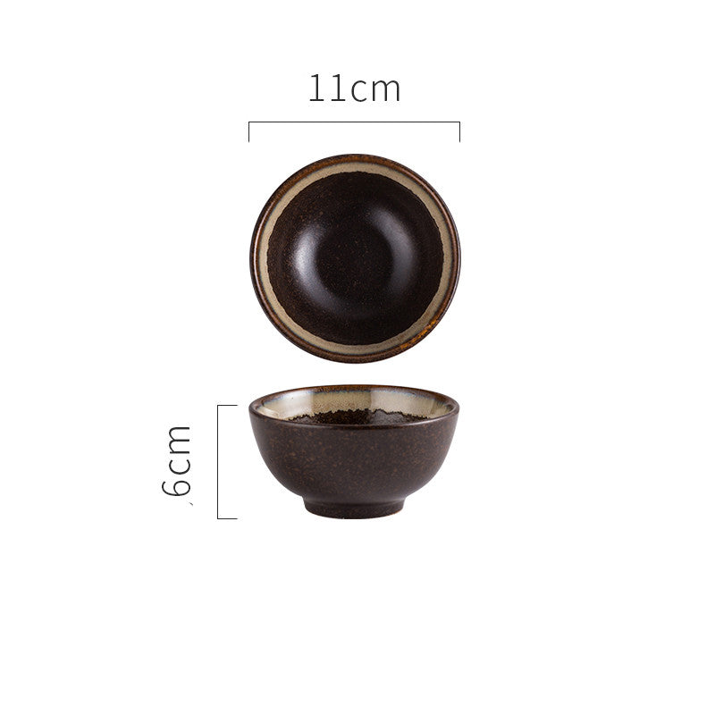 Japanese Bowl 4.5 Rice Bowl Ceramic  Small  Rice Bowl Soup Restaurant Spoon Plate Tableware Set