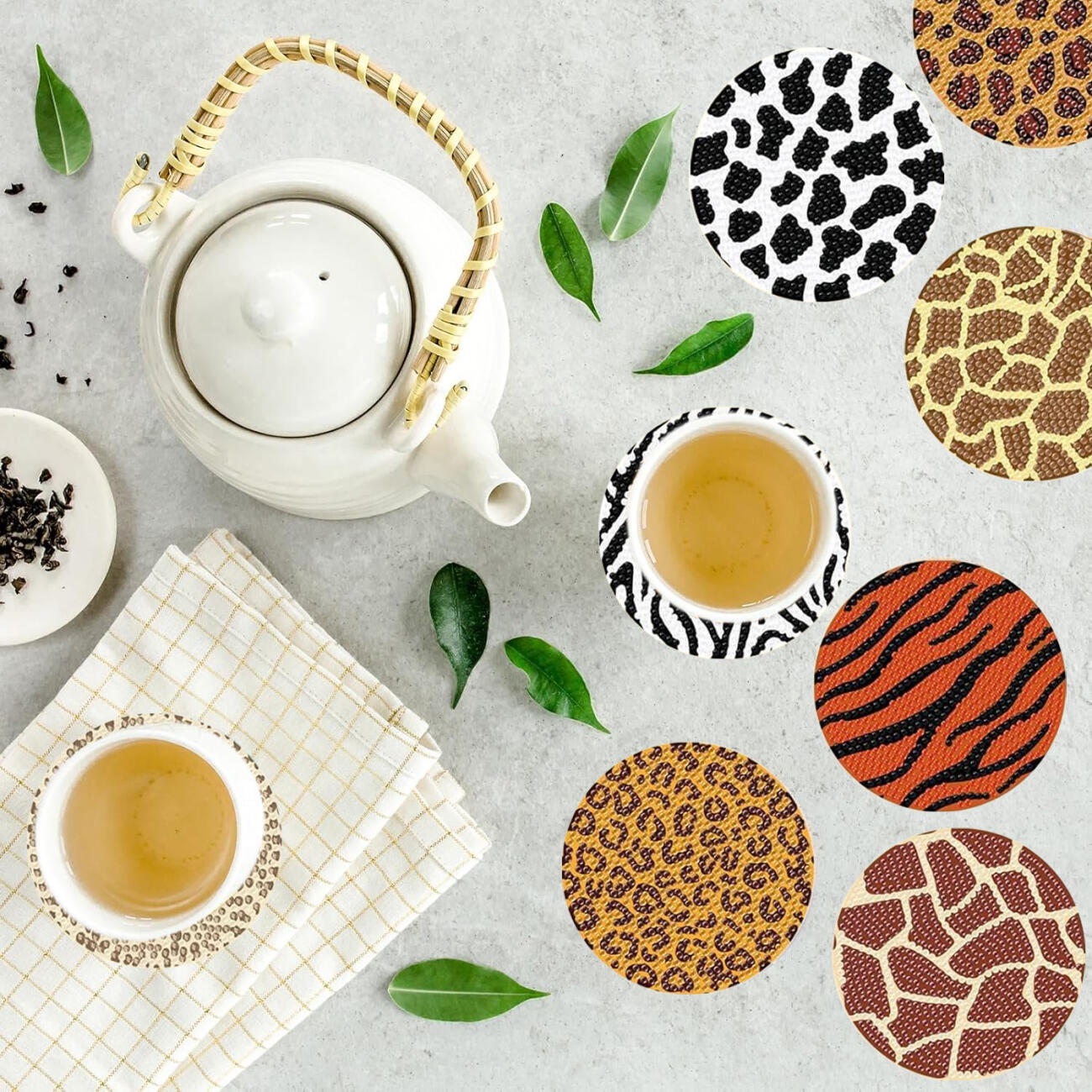 8Pcs Sous-verres en strass Art