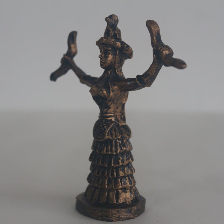 Figurine Déesse Serpent Grecque en Résine Peinte à la Main pour Table de Sable Psychologique - IVOIRART.COM