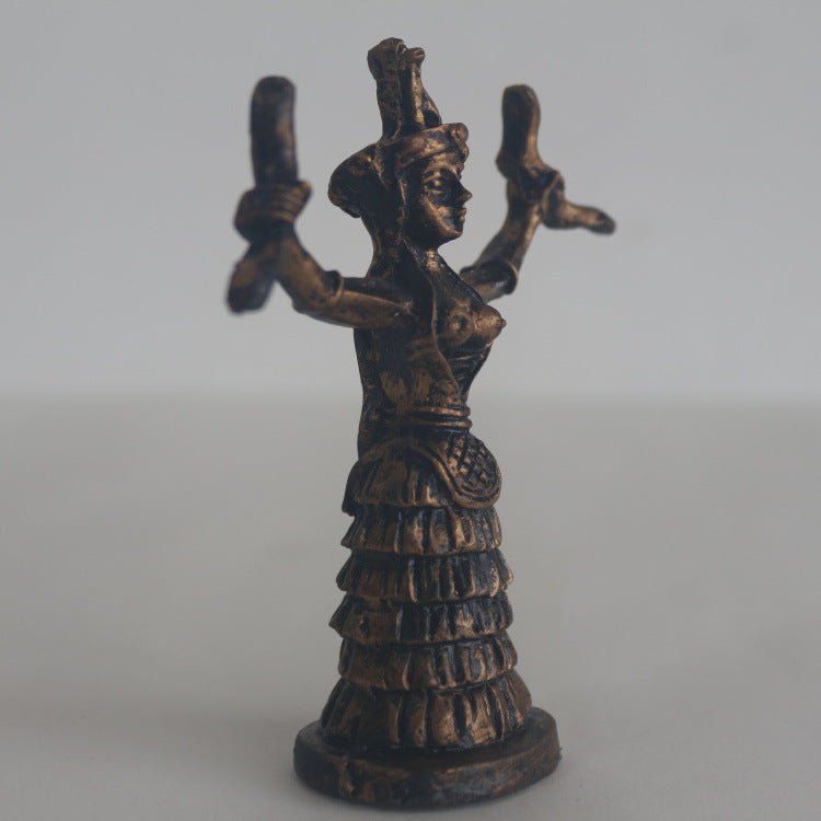 Figurine Déesse Serpent Grecque en Résine Peinte à la Main pour Table de Sable Psychologique - IVOIRART.COM
