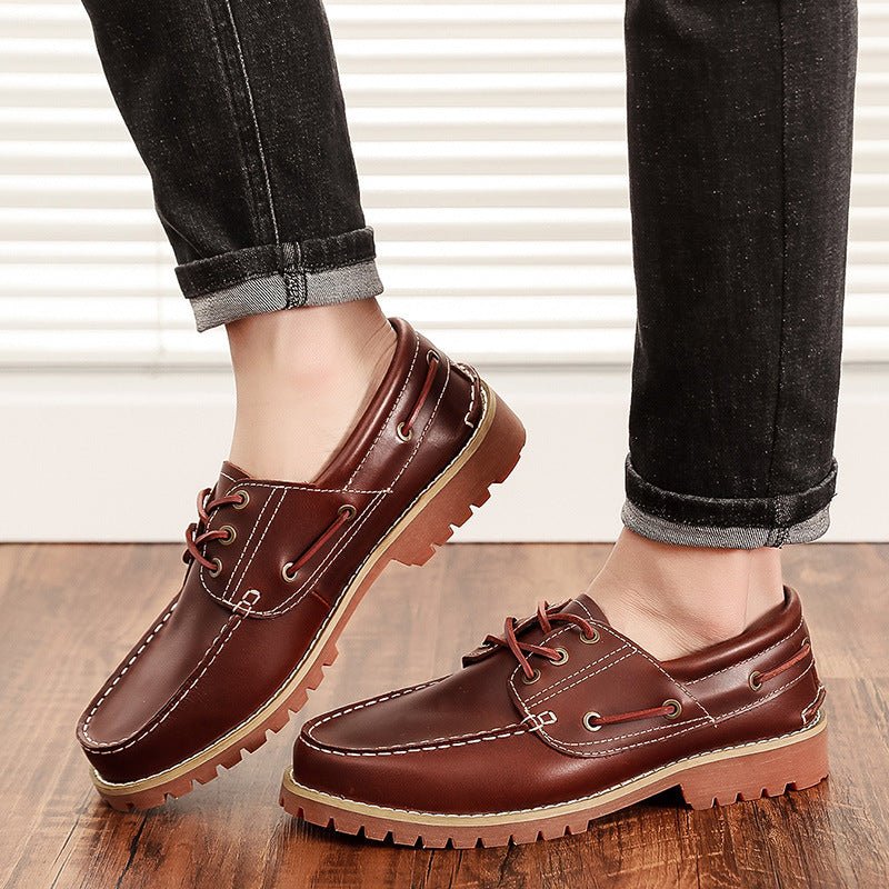 First Layer Cowhide Low Top Classic British Casual Pumps Men - IVOIRART.COM