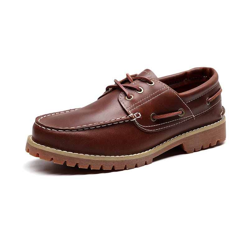 First Layer Cowhide Low Top Classic British Casual Pumps Men - IVOIRART.COM