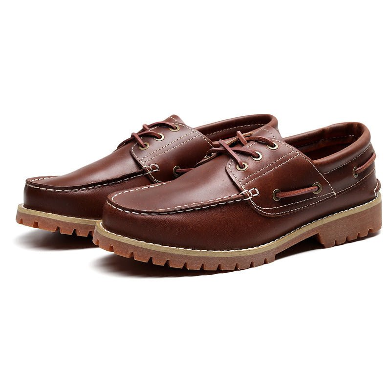 First Layer Cowhide Low Top Classic British Casual Pumps Men - IVOIRART.COM