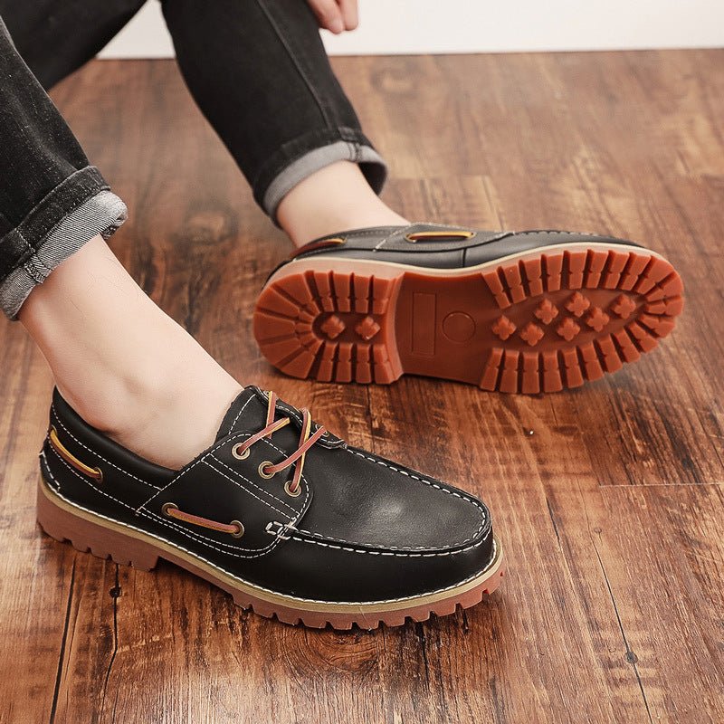 First Layer Cowhide Low Top Classic British Casual Pumps Men - IVOIRART.COM