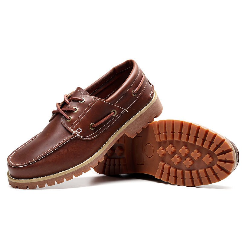 First Layer Cowhide Low Top Classic British Casual Pumps Men - IVOIRART.COM