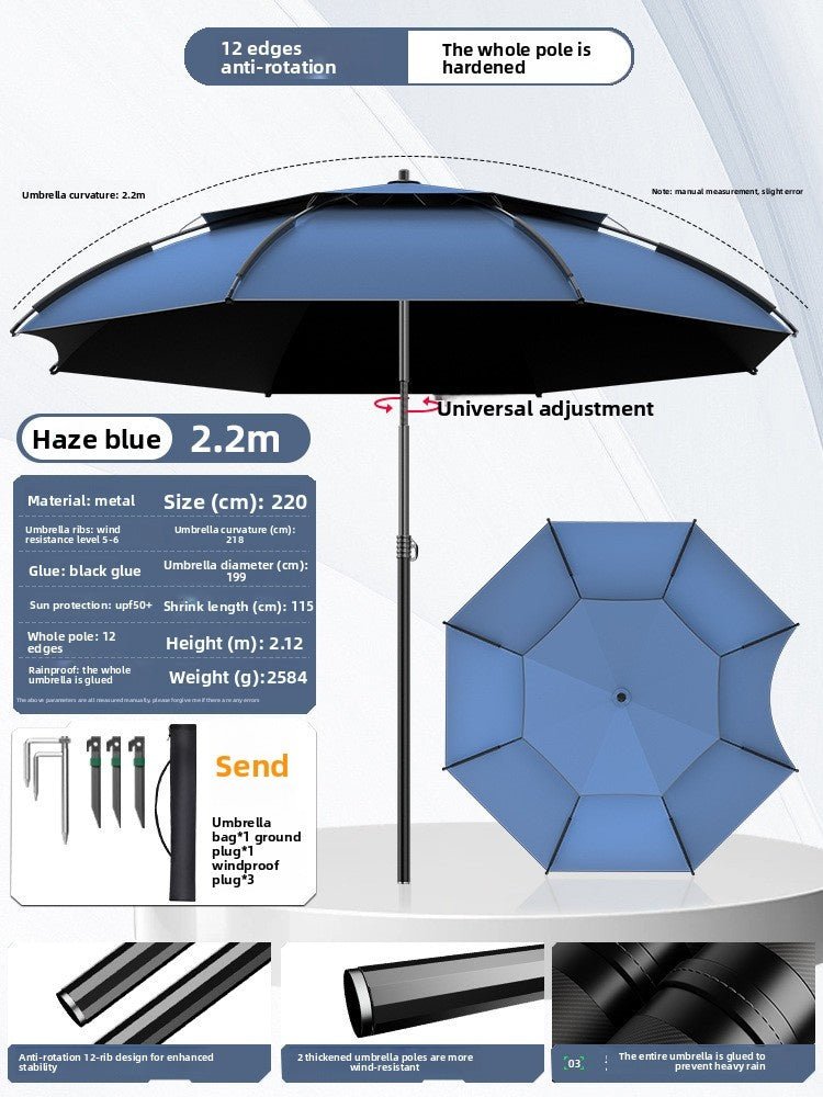 Fishing Umbrella, Fishing & Camping Umbrella, Large Beach Fishing Umbrella, Thickened Sun Protection Outdoor Parasol - IVOIRART.COM