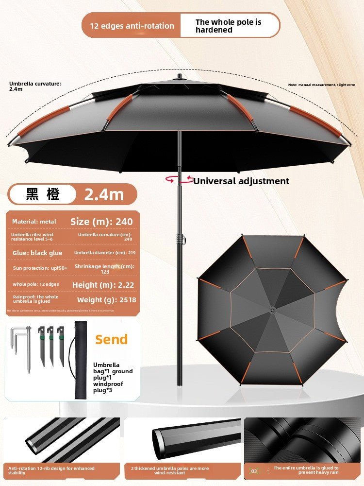 Fishing Umbrella, Fishing & Camping Umbrella, Large Beach Fishing Umbrella, Thickened Sun Protection Outdoor Parasol - IVOIRART.COM