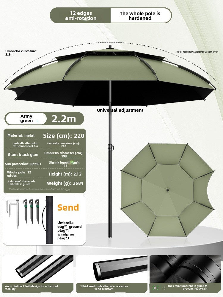 Fishing Umbrella, Fishing & Camping Umbrella, Large Beach Fishing Umbrella, Thickened Sun Protection Outdoor Parasol - IVOIRART.COM