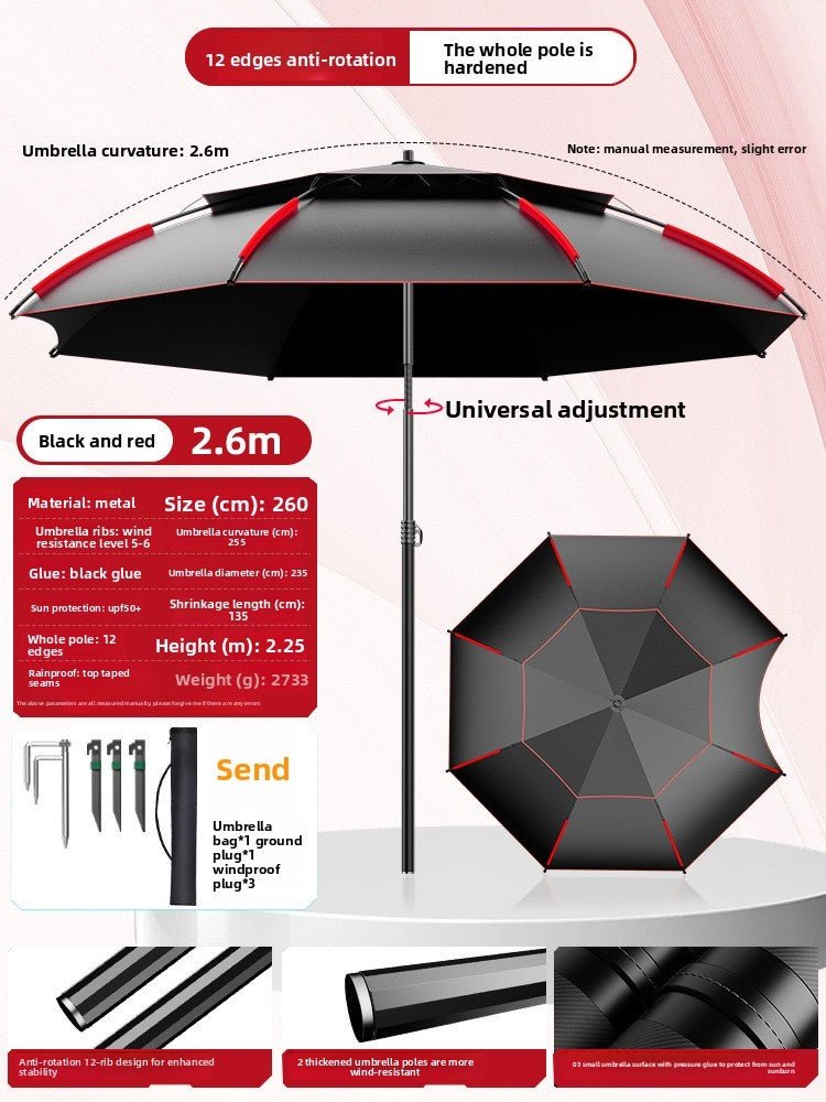 Fishing Umbrella, Fishing & Camping Umbrella, Large Beach Fishing Umbrella, Thickened Sun Protection Outdoor Parasol - IVOIRART.COM