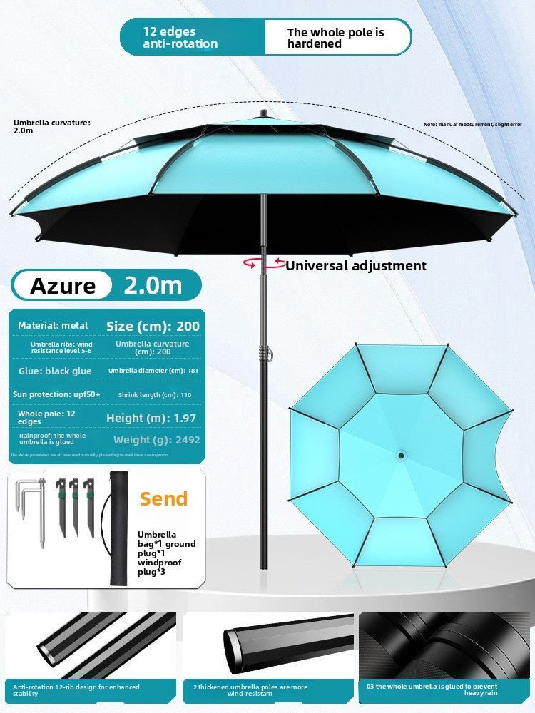 Fishing Umbrella, Fishing & Camping Umbrella, Large Beach Fishing Umbrella, Thickened Sun Protection Outdoor Parasol - IVOIRART.COM