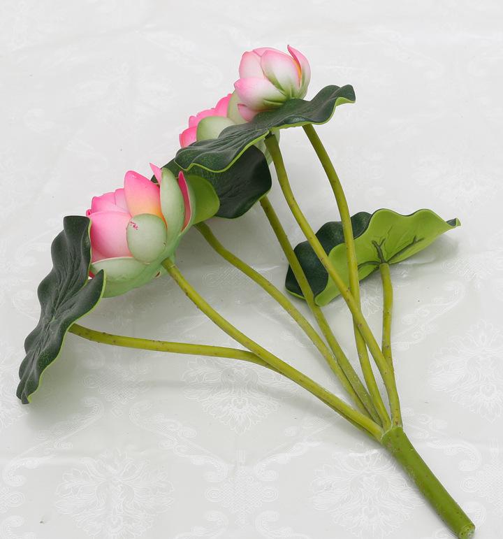 Fleur Ornementale Petite Nénuphar Lotus Simulation en Soie, Hauteur 31 cm - IVOIRART.COM