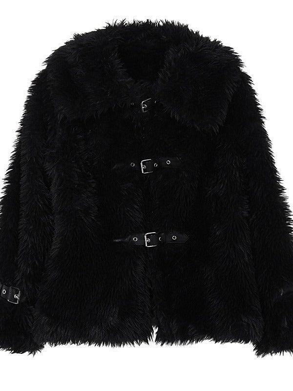 Fluffy Woolen Leather Ring Top Hot Girl Loose - IVOIRART.COM