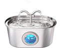 Fontaine à eau automatique en acier inoxydable 3,2L pour chats, double jet ultra - silencieuse - IVOIRART.COM