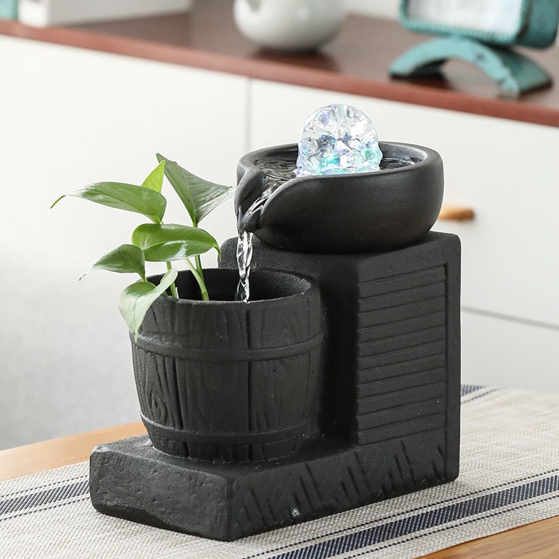 Fontaine céramique décorative à circulation — Petit humidificateur design maison - IVOIRART.COM