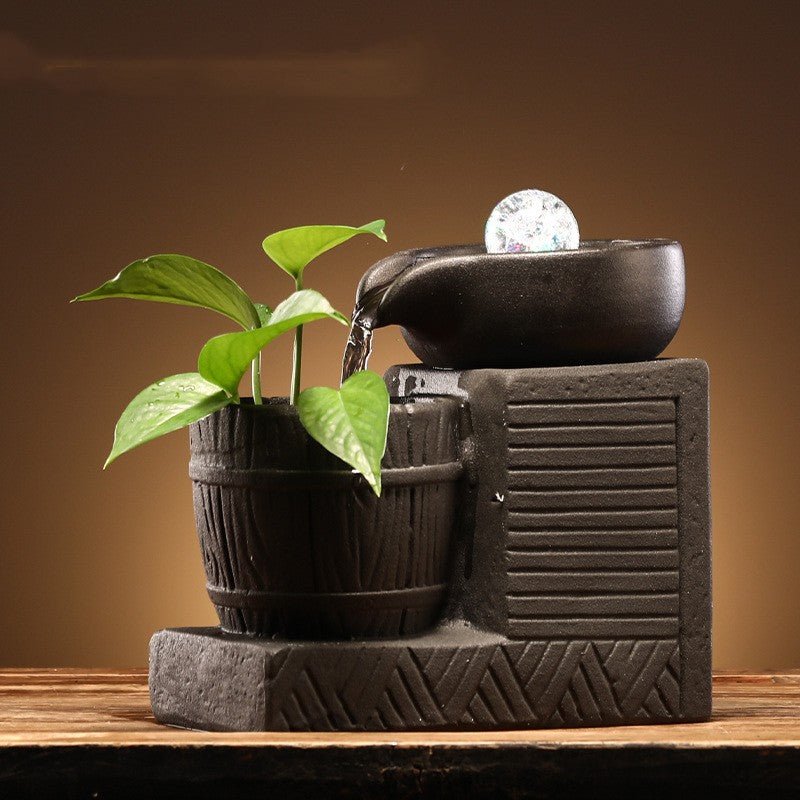 Fontaine céramique décorative à circulation — Petit humidificateur design maison - IVOIRART.COM