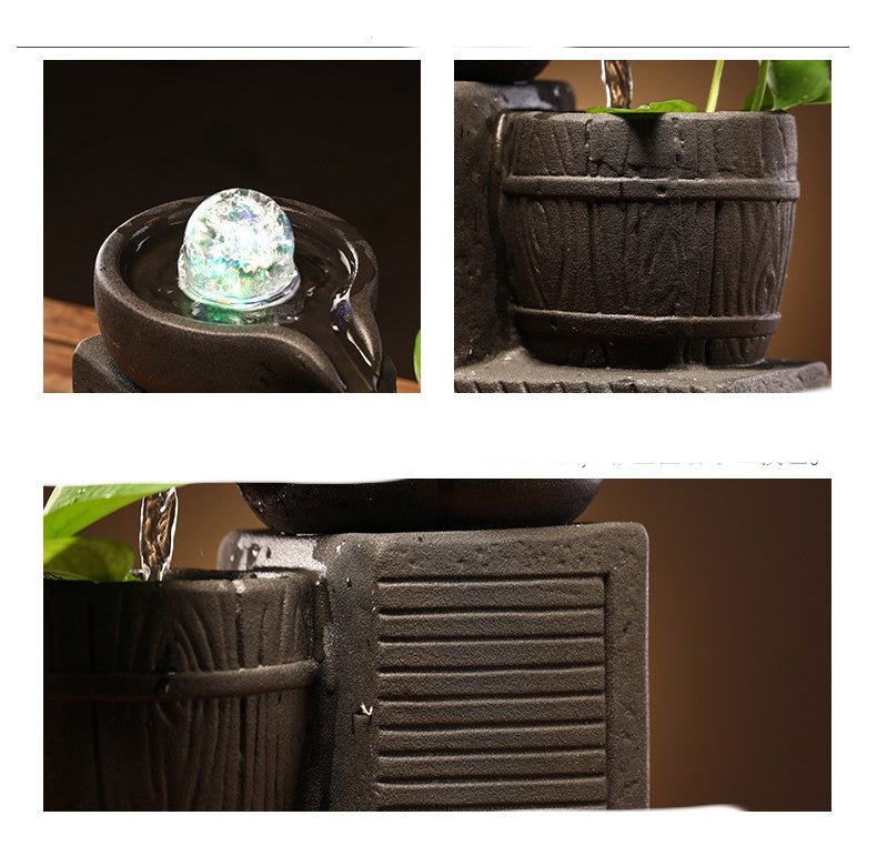 Fontaine céramique décorative à circulation — Petit humidificateur design maison - IVOIRART.COM