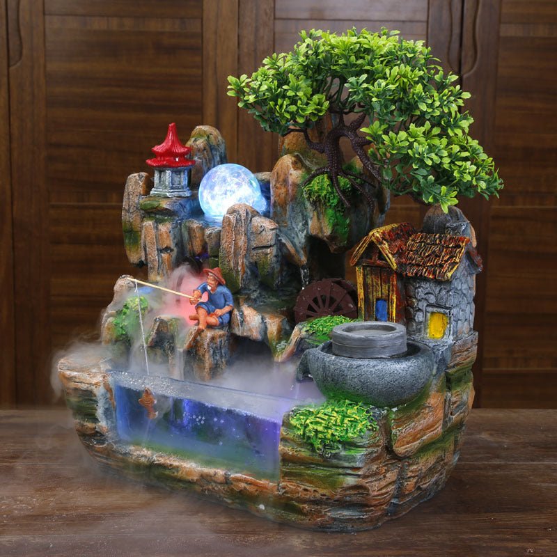 Fontaine décorative en rocailles personnalisée et tendance pour intérieur moderne - IVOIRART.COM