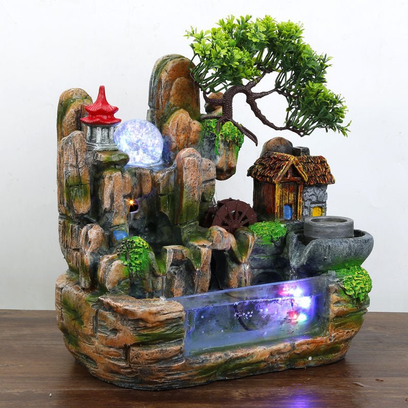 Fontaine décorative en rocailles personnalisée et tendance pour intérieur moderne - IVOIRART.COM