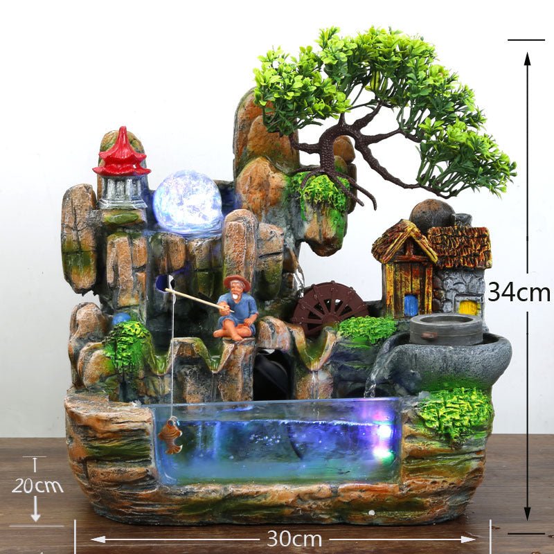 Fontaine décorative en rocailles personnalisée et tendance pour intérieur moderne - IVOIRART.COM