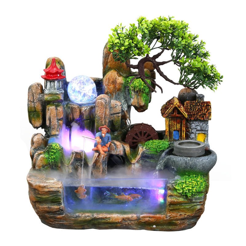 Fontaine décorative en rocailles personnalisée et tendance pour intérieur moderne - IVOIRART.COM