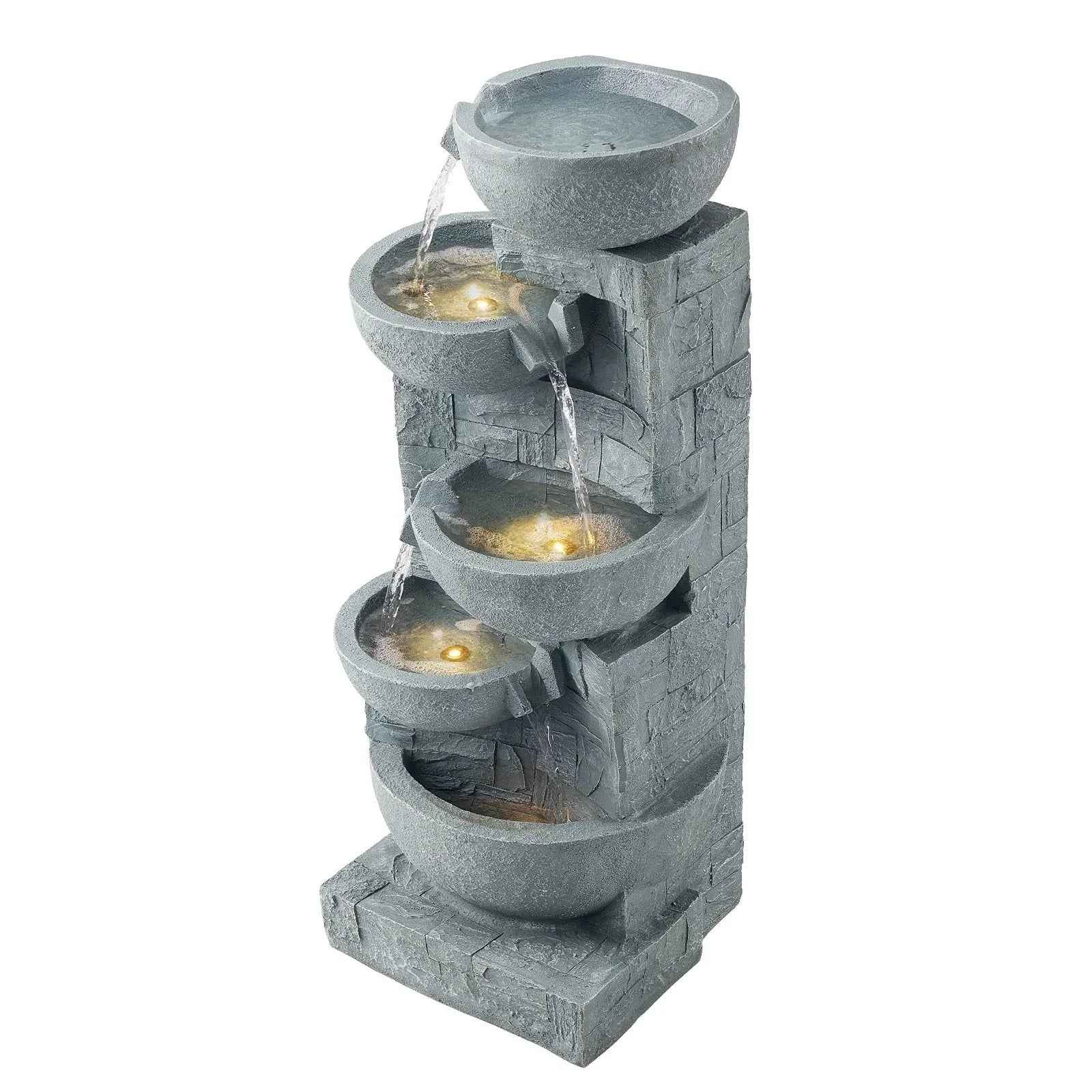 Fontaine extérieure à 5 étages en bol cascade de 31,5 pouces - IVOIRART.COM