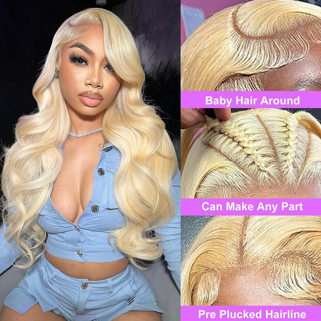 Former LACE Head Cap LACE FRONTAL WIG 13x4 Straight 613 Blonde Human Hair 18inUK - IVOIRART.COM