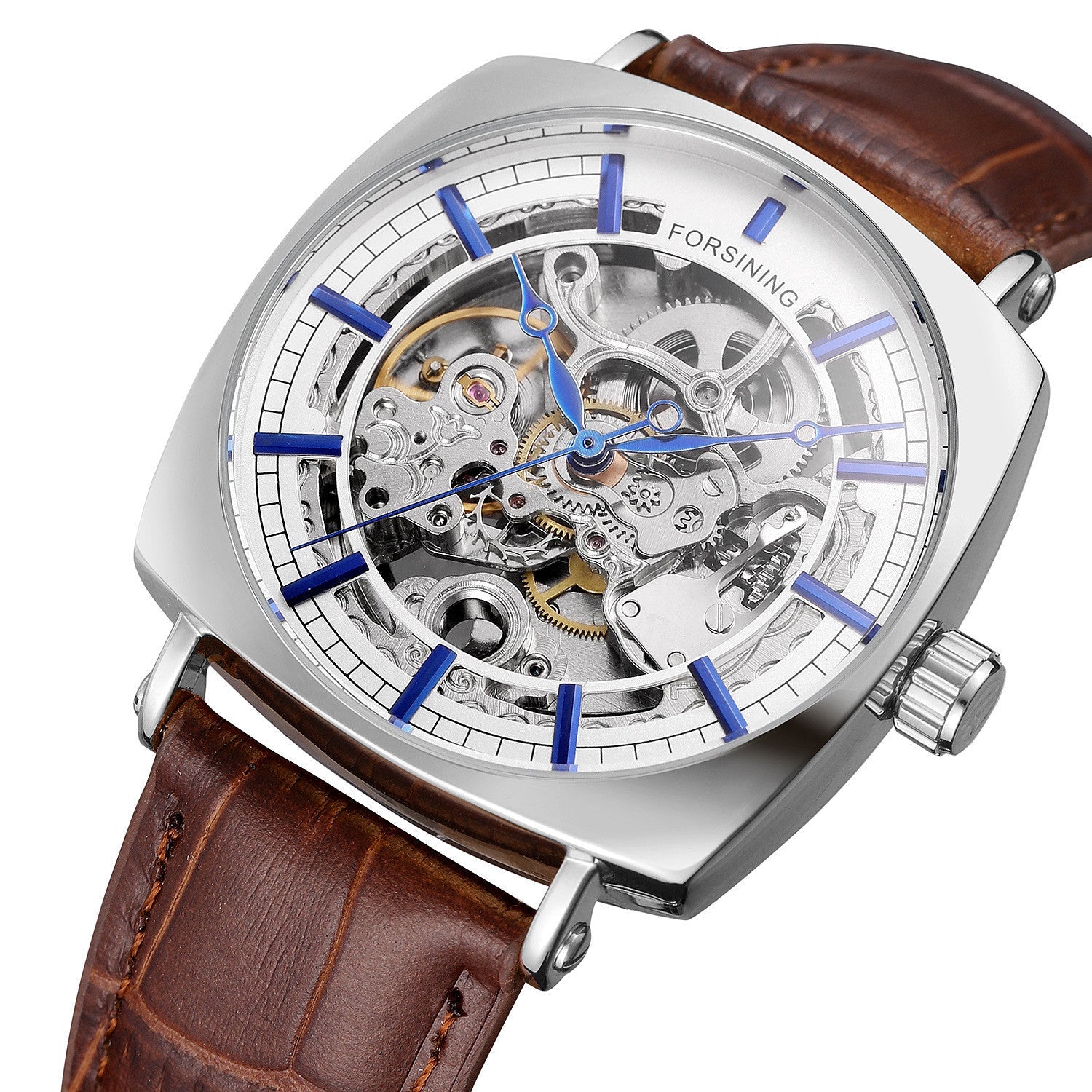 Forsining Montre Homme Automatique Mécanique Luxe Royal Mode Cuir Véritable Noir Or - IVOIRART.COM