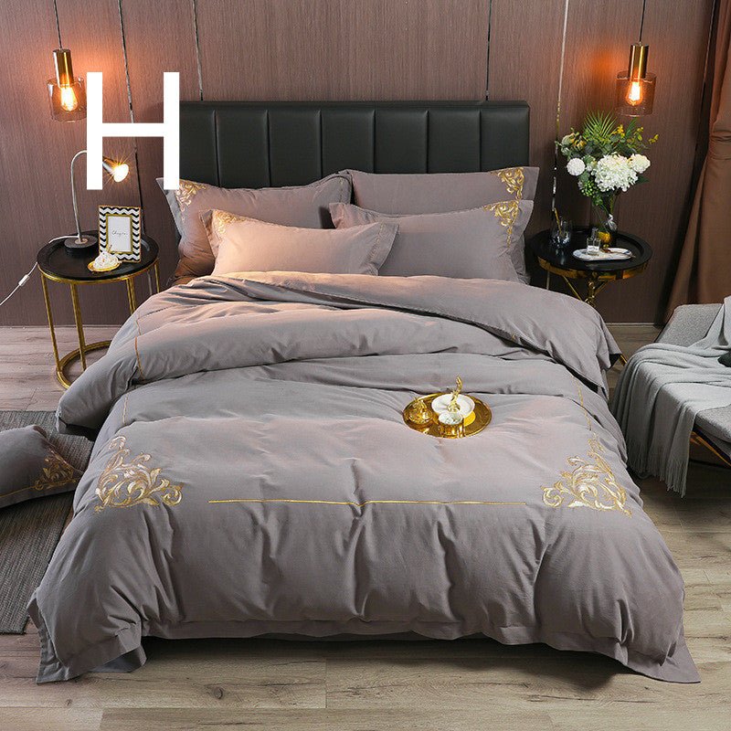 Four-piece Brushed Winter Soft Nude Sleeping Nordic Style Sheets And Duvet Cover Bedding - IVOIRART.COM