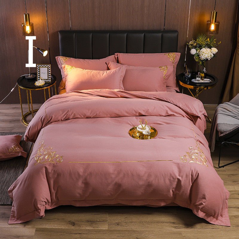 Four-piece Brushed Winter Soft Nude Sleeping Nordic Style Sheets And Duvet Cover Bedding - IVOIRART.COM