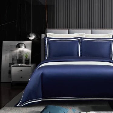 Four-piece Cotton Bedding Hotel Style Simple Solid Color Quilt Cover - IVOIRART.COM