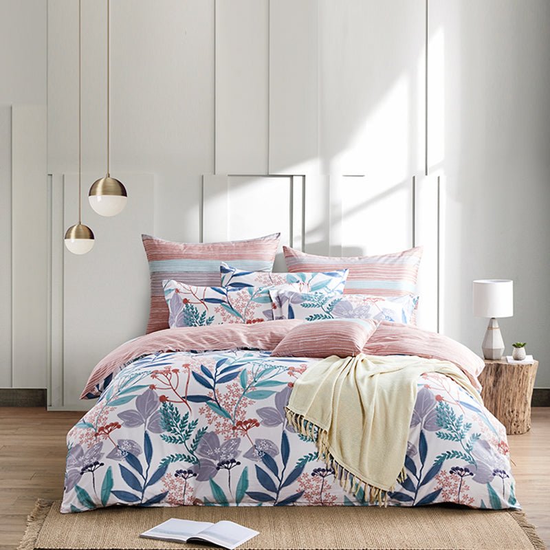 Four-piece set of long-staple cotton satin printed bedding - IVOIRART.COM